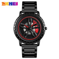 SKMEI 1634 Mens Watches Top Brand Luxury Car Wheel Rotating Dial Creative Watches Waterproof Quartz Man Wrist Watch